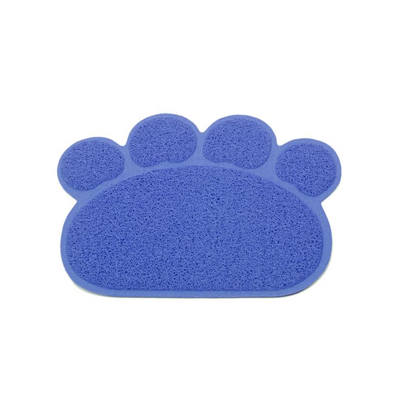 1Pc Pet Dog Puppy Cat Feeding Mat Pad Bone Paw-shaped Silicone Dish Bowl Food Feed Placement Easy Cleaning Pet Accessories: blue Paw S