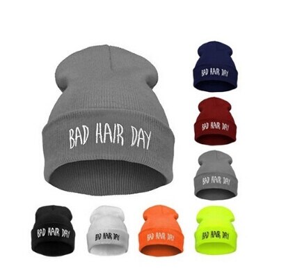 1pc letters winter lente bad hair day beanie pet mutsen voor vrouwen mannen gebreide skullies muts gorro feminino inverno