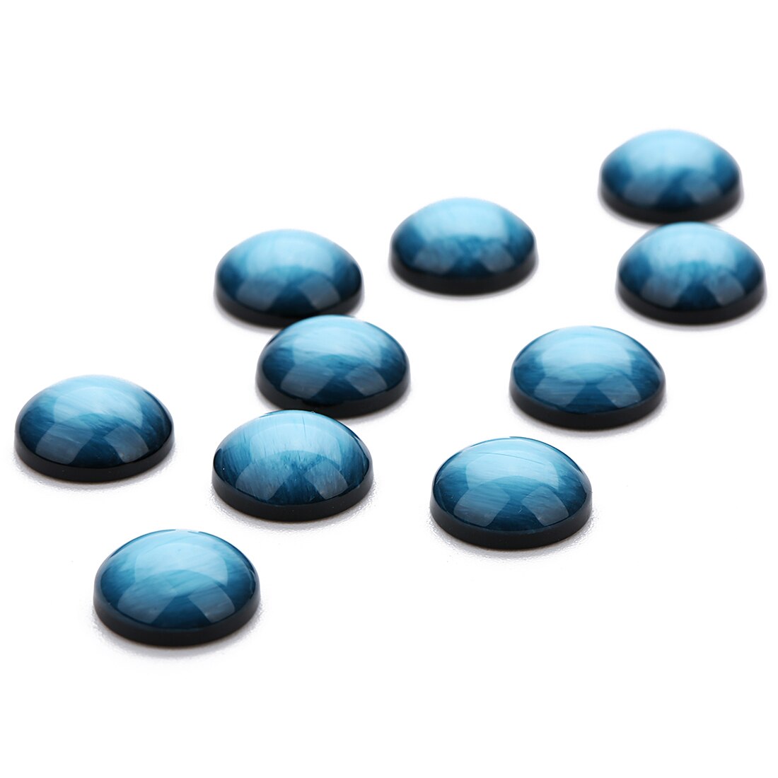 30 pcs/lot 12mm résine ronde cristal Cabochon Flatback fait à la main Cabochon ajustement Base anneau pendentif réglage pour les résultats de bijoux: blue