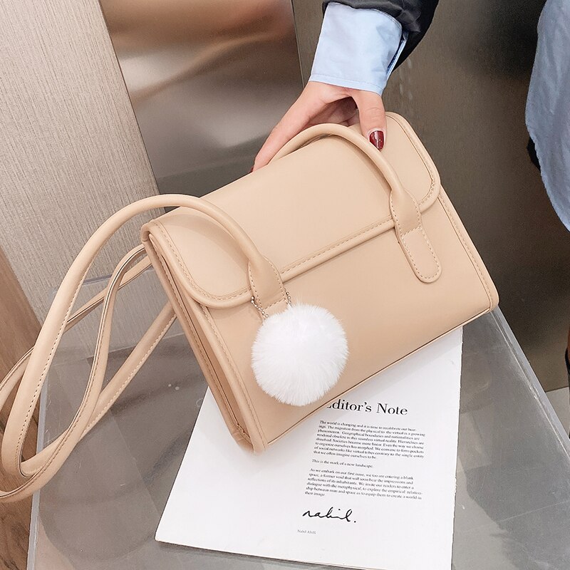 Met de naam fur ball dames winter pu leren crossbody tas met merknaam, trendy schoudertassen, trendy handtassen