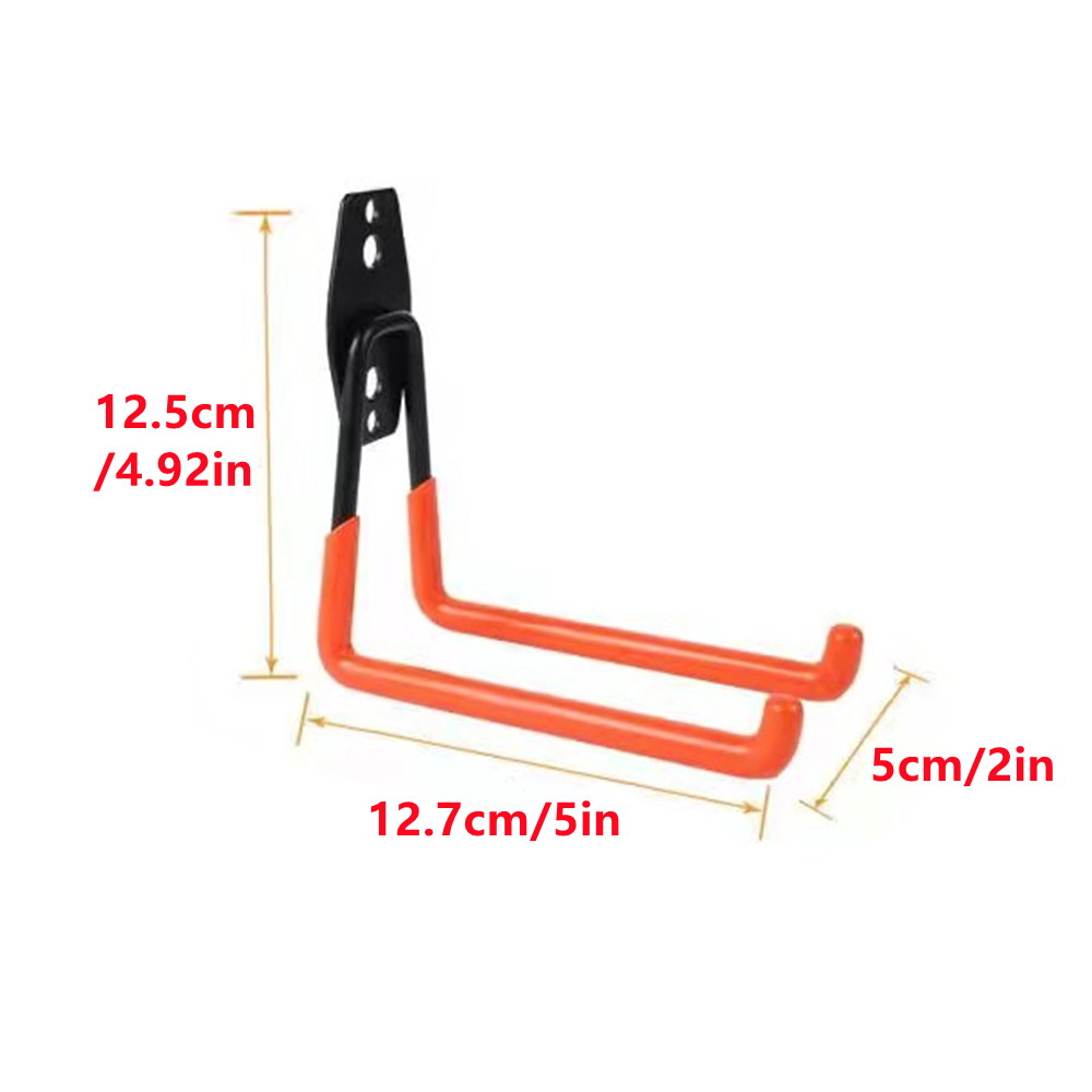 Garage Hooks Heavy Duty Metal Hook Warehouse Wall Mount Organizer Hanger Hooks Anti-slip Storage Hook for Ladders Garden Tool: Orange B