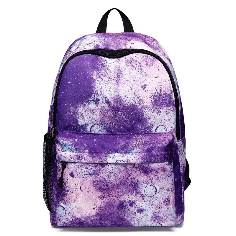 Menn lerret skole laptop ryggsekk galaxy star universe space usb lading for tenåringer gutter student jenter vesker reise mochila: Lilla