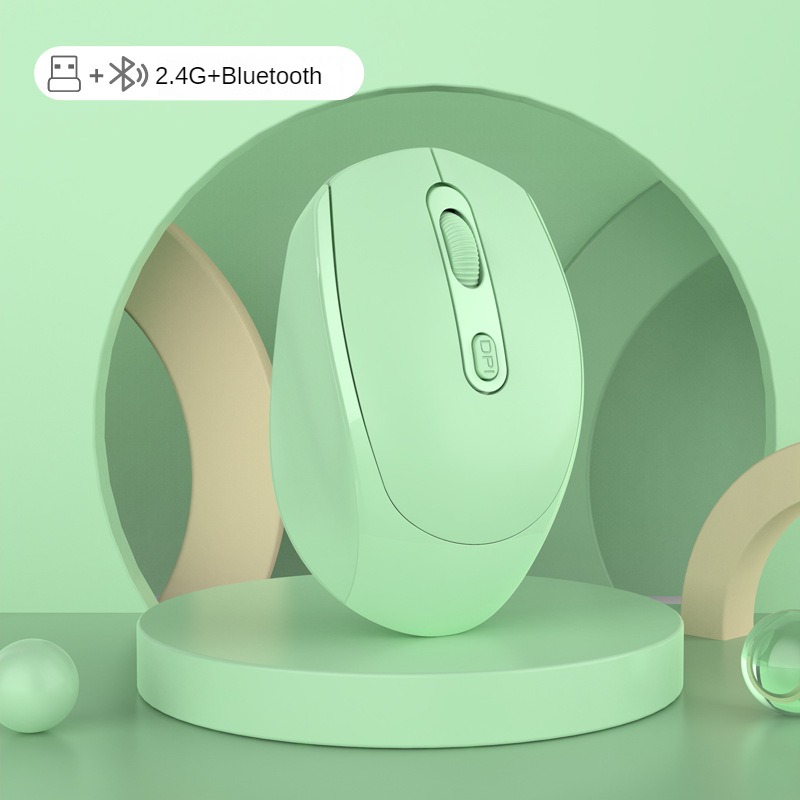 Bluetooth 5,1 Maus 2,4G Drahtlose Maus Dual-Modus Wiederaufladbare Maus Gaming Maus 1600DPI Stille Mäuse Für Macbook tablet Laptop: DARKNESS