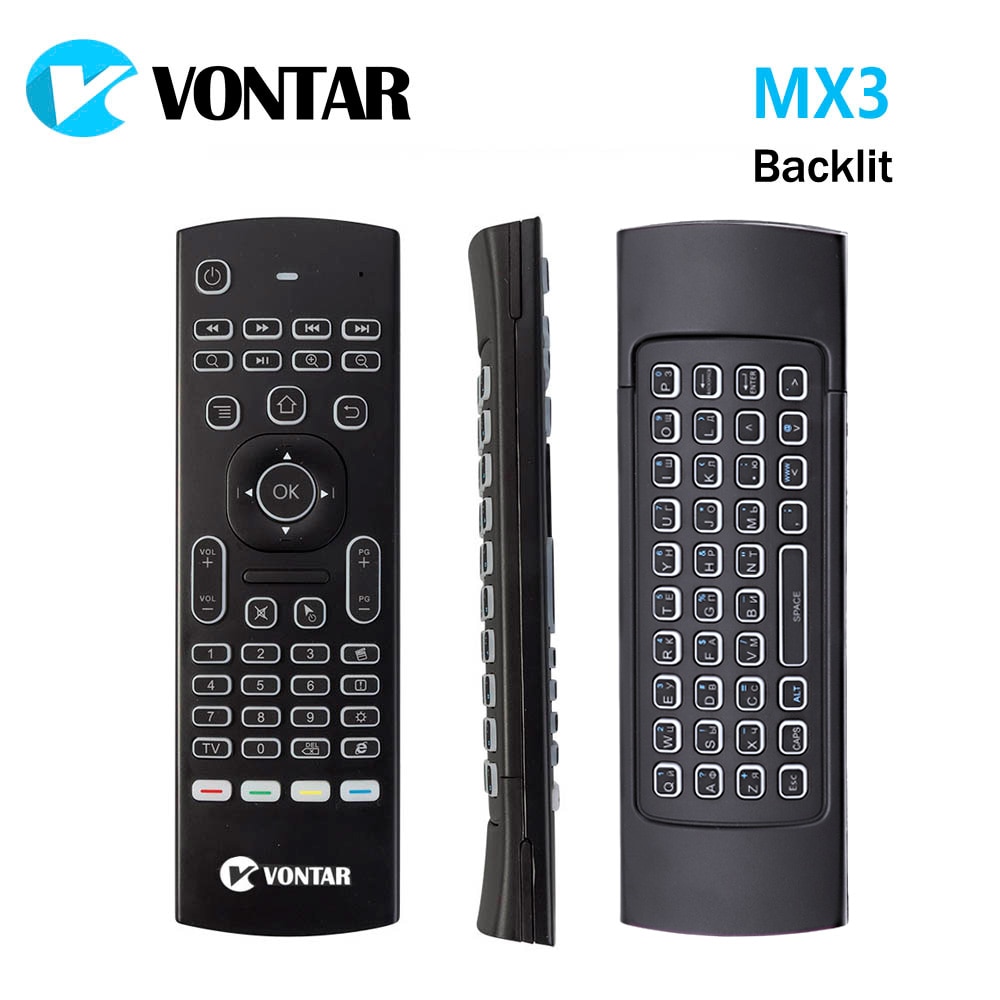 VONTAR-teclado inalámbrico MX3 Pro para Android TV Box, periférico con retroiluminación, 2,4G, Control remoto, aprendizaje IR, Fly Air, ratón, X92, X96
