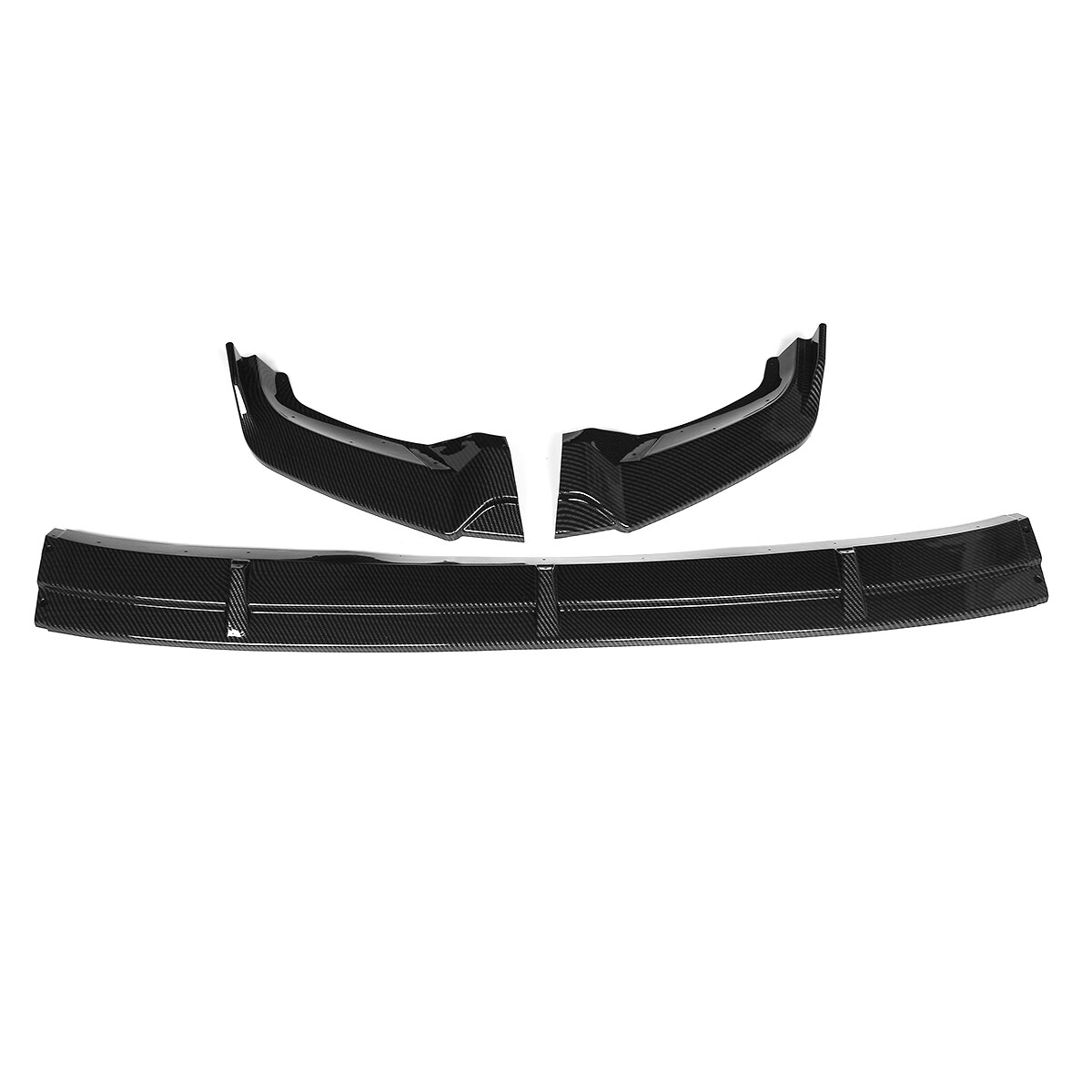 3 st svart/kolfiber look bil främre stötfångare läpp body kit splitter diffuser läpp spoiler skydd skydd för vw tiguan