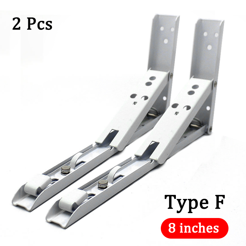Hardware vægmonteret heavy duty pladsbesparende hjem k form foldehylde beslag holdbar støtte rustfrit stål opbevaring 2 stk.: G232564a