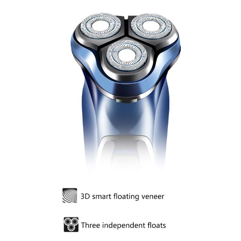 USB charge 3D rasoir électrique 3 tête rotatif flottant lavable rasoir hommes barbe rasage tondeuse avec indicateur de lumière