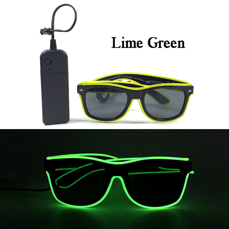 Neue 10 Farben leuchtende Dekor Kostüm Zubehör Neonlicht Sonnenbrille mit LED-Leucht brille leuchtet in dunkler Leistung: Licht Grau