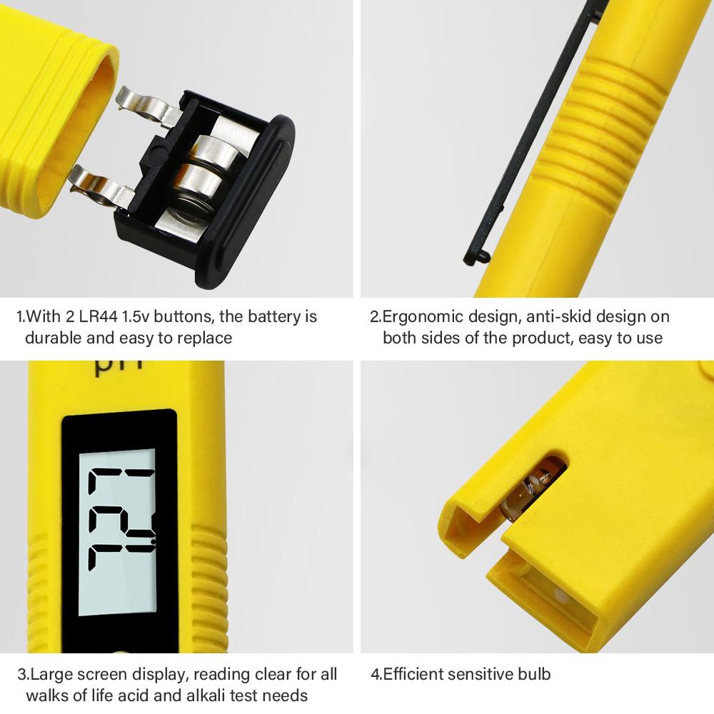 Digital PH Meter Acidity Tester Accuracy 0.01 PH Tester Aquarium Pool Water Measure Wine Urine Automatic Calibration