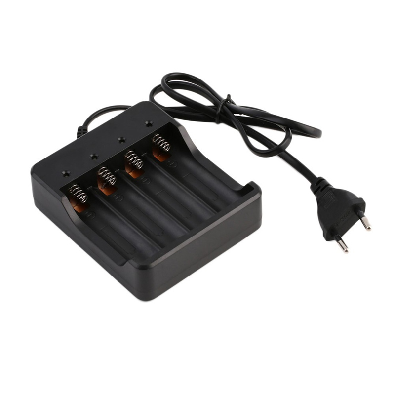 Chargeur de batterie 18650 prise US/EU 4 emplacements intelligents avec protection contre les courts-circuits pour batterie rechargeable lithium-ion 4*18650