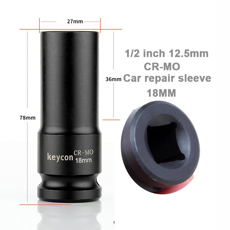 1/2 Inch 8-32mm Air Socket Adopter Universal Pneumatic Socket Wrench Head for Electric Impact Wrench Air Impact Wrench: 18MM