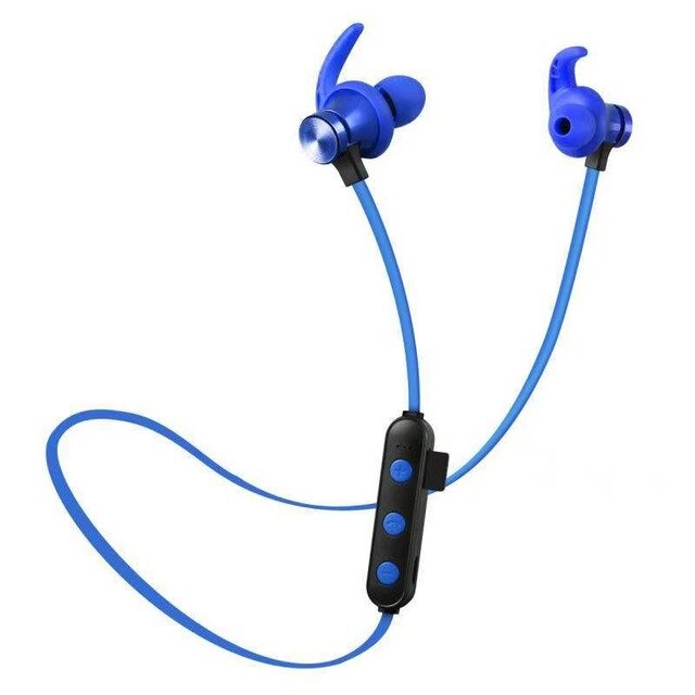 XT-22-auriculares inalámbricos con Bluetooth 5,0, Auriculares deportivos manos libres con micrófono y tarjeta TF para huawei y teléfono xiaomi: blue