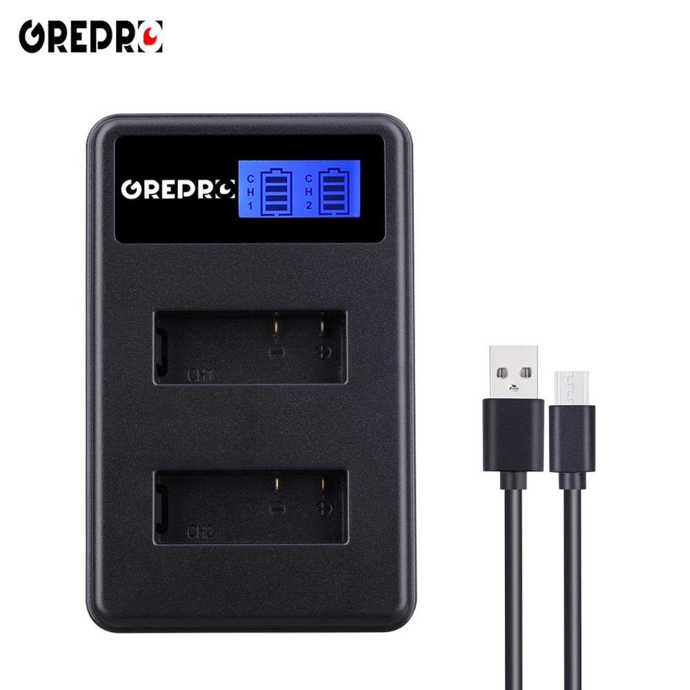 4 Pcs PG1050 SJ4000 sj5000 sj6000 sj7000 battery + LCD Dual charger for SJCAM SJ8000 SJ9000 M10 EKEN 4K H8 H9 GIT-LB101 GIT