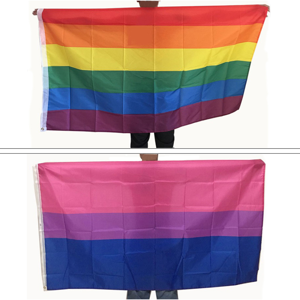 Grote Regenboog Vooruitgang Pride Vlaggen Lesbische Gay Biseksuele Lgbt Vlaggen Banner Met Ogen Om Uw Gemeenschap Ondersteuning, 90*150Cm