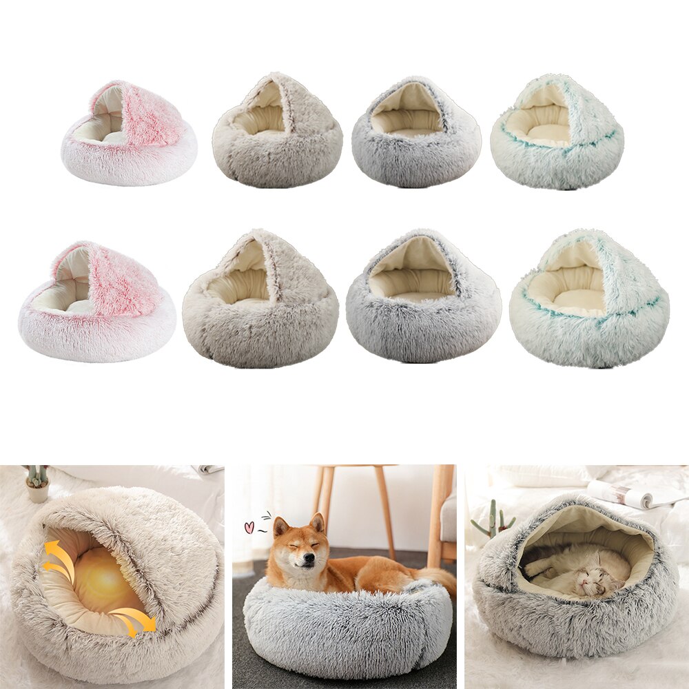 Cama para gatos 2 en 1, Comodidad para dormir profunda en invierno, cesta para casa de gatos, productos de tienda para mascotas, nido para gatos de interior
