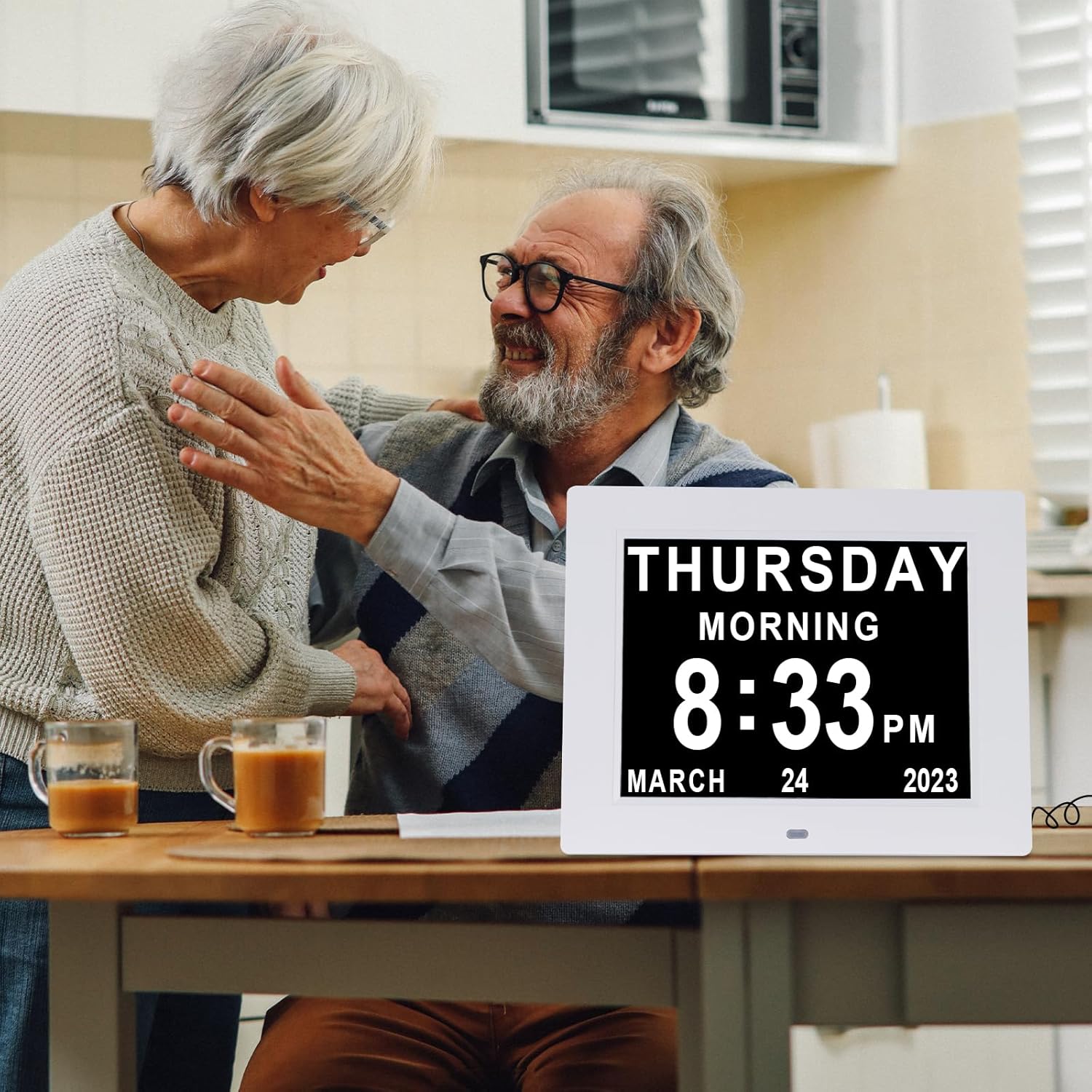 8-Zoll-Dienenzuhr, große digitale Kalenderuhr für Senioren, Uhr mit Datum und Uhr für ältere Menschen, digitale Uhr, großes Anzeige