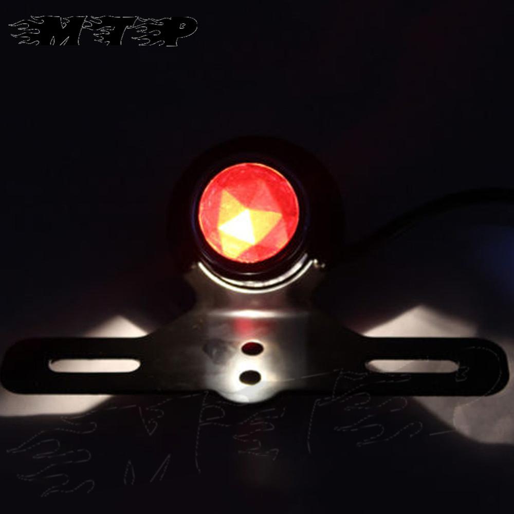 Motorfiets LED Rood Achterlicht Brake Remlicht Lamp Kentekenplaat Houder Voor Harley Cafe Racer Chopper Bobber