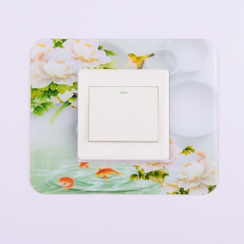 Traditional chinese style Acrylic Socket switch sticker Wall stickers Home decor Living room decoration Light switch cover plate: M