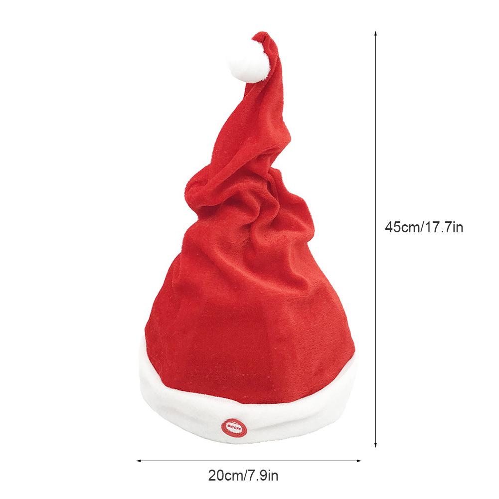 Electric Christmas Hat Swing Tail Adjustable Electric Music Novelty Funny Cartoon Hat Cosplay Christmas For Kids portable