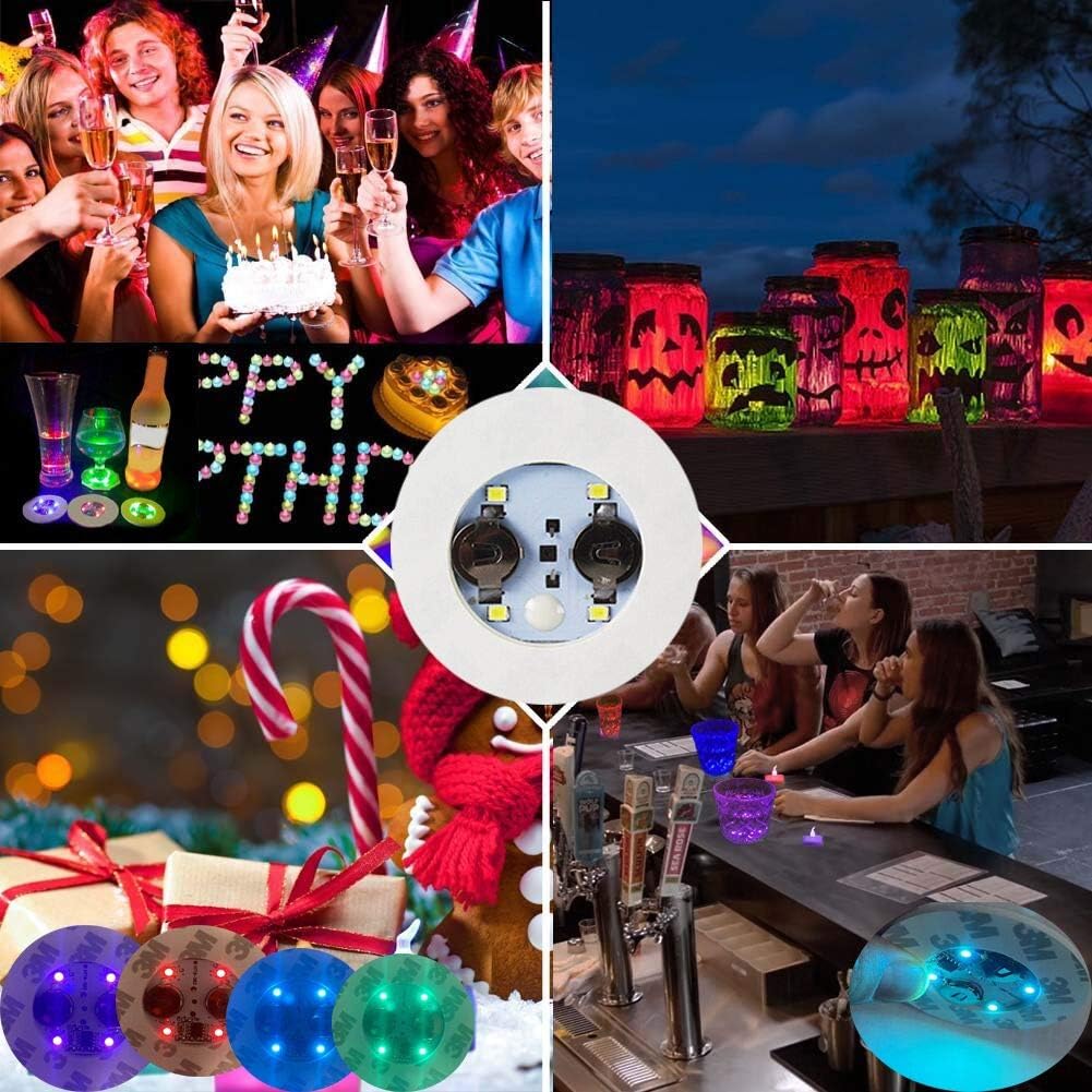 Luces LED para posavasos, pegatinas coloridas y brillantes para botellas de vino, iluminación para Bar, de boda, pegatinas brillantes para botellas de vino, 1-200 Uds.