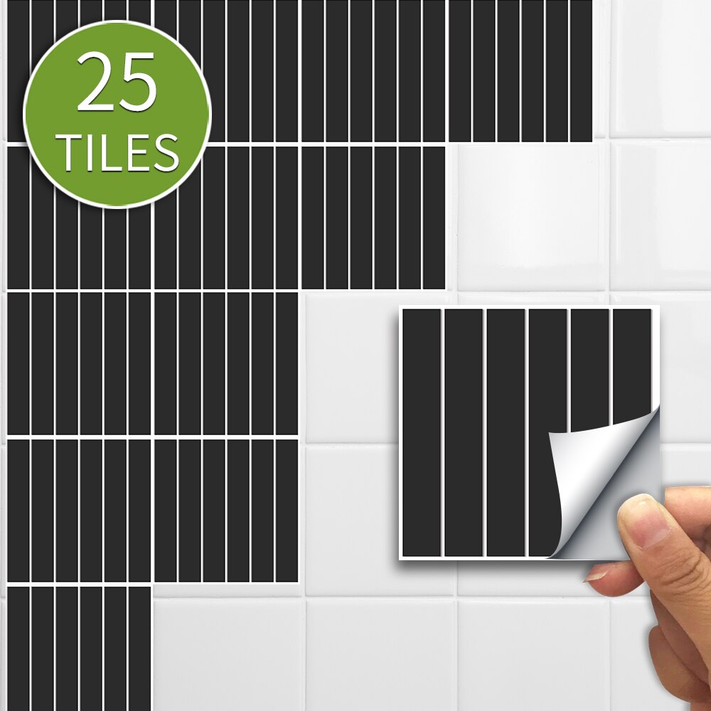 SMART TILES – 5 Fogli Adesivi 3D Per Piastrelle Cucina E Bagno, 21,3x29,4 Cm, Effetto Gel-O, Antiumidità, Fai Da Te Facile, Fatti In USA