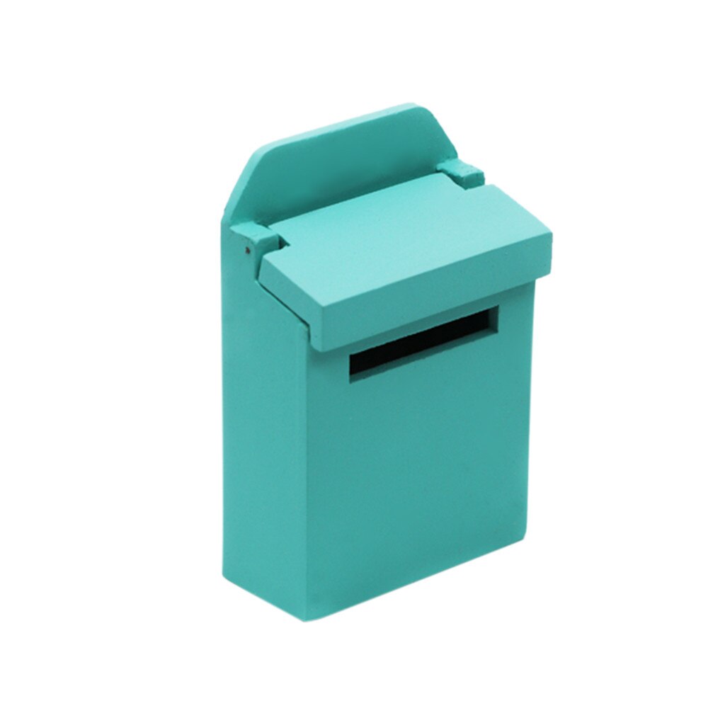 Mobili in legno in miniatura cassetta postale esterna colorata cassetta postale per 1:12 decorazione casa delle bambole bambole: Default Title