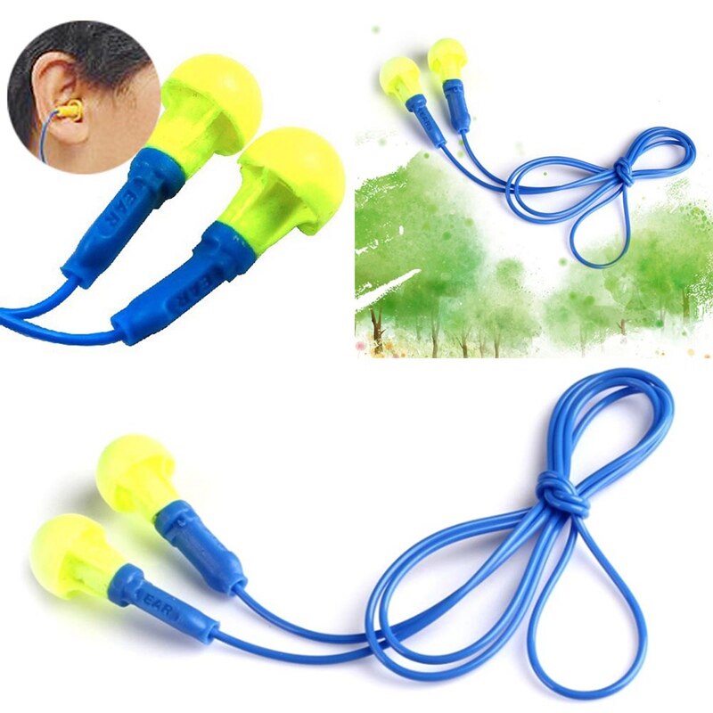 Soft Foam Corded Ear Plugs Ears Protector Reusable Hearing Protection Noise Reduction Earplugs Earmuff Sleep