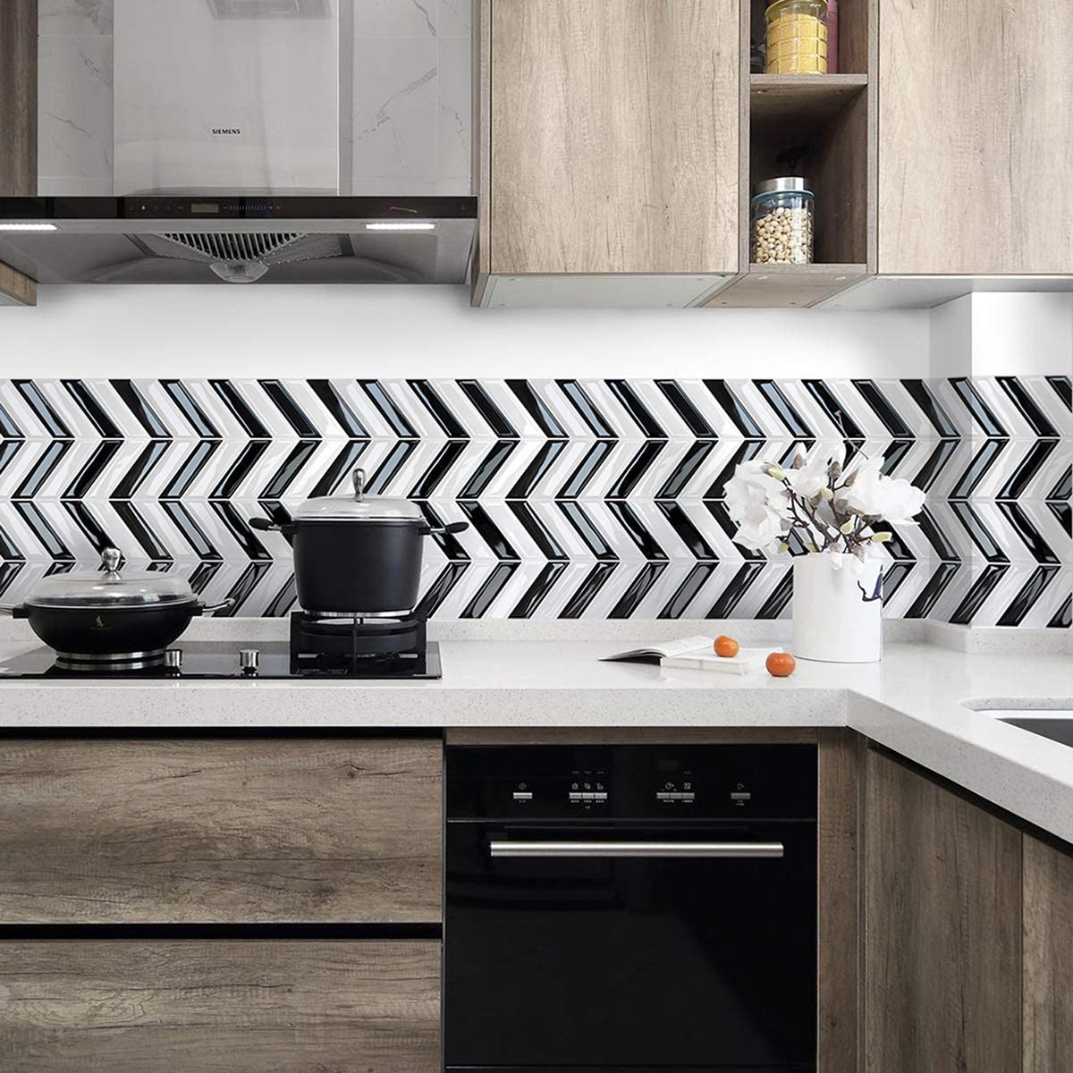 3D Peel and Stick Wall Tiles Backsplash for Kitchen Bathroom, Self Adhesive， 9.8" x 10"