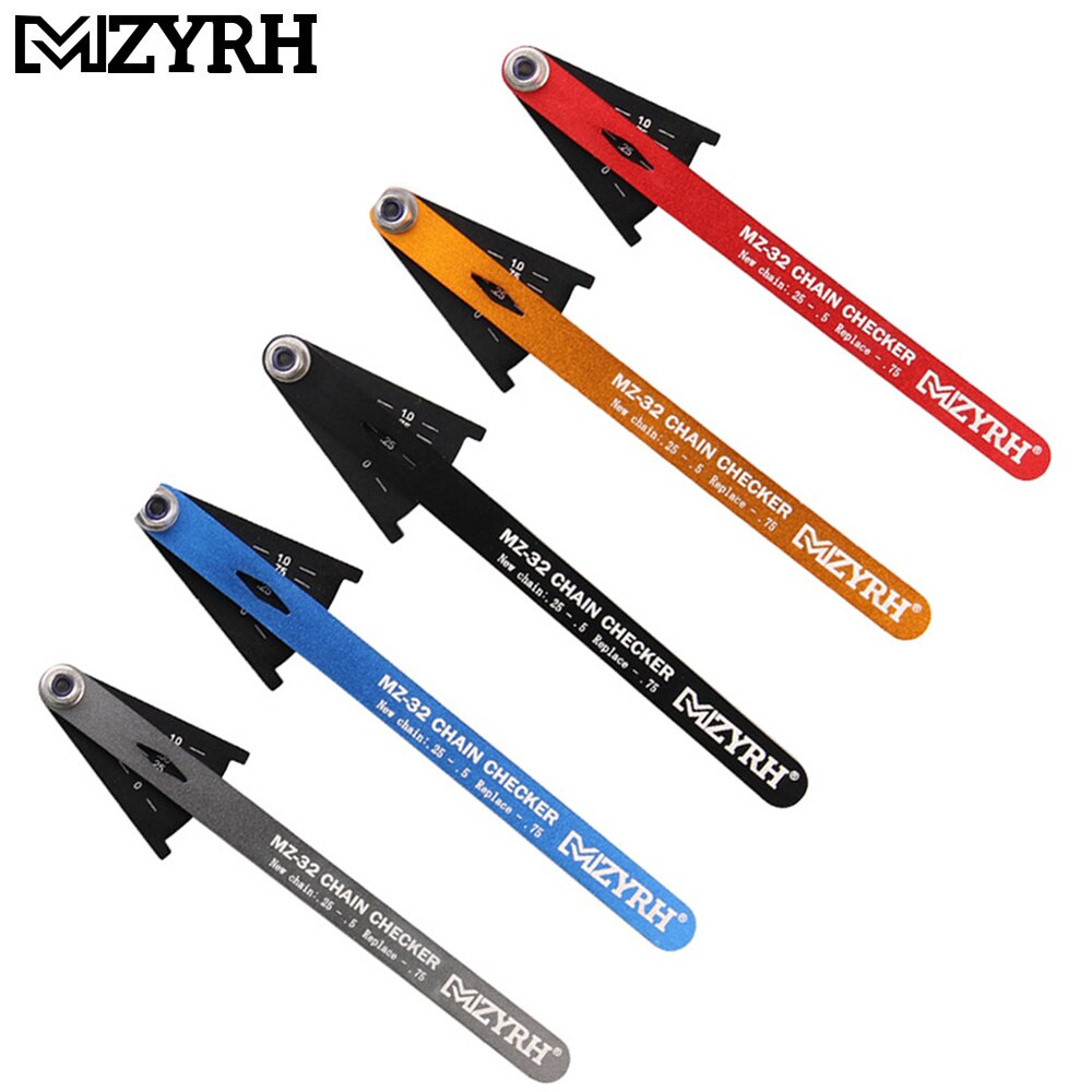 MZYRH-comprobador de cadena de bicicleta, herramienta indicadora de desgaste de cadena de bicicleta, medidor de cadenas multifuncional, medición para bicicleta de carretera y montaña