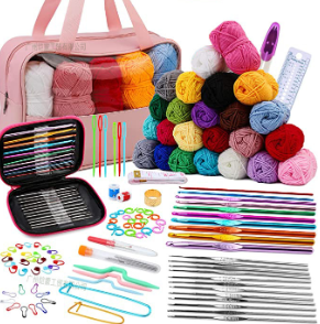 Kit de crochet pour débutants et adultes, kits de crochet pour débutants, aiguilles à tricoter pour enfants et plus un kit pour débutants plus idéal: vert militaire