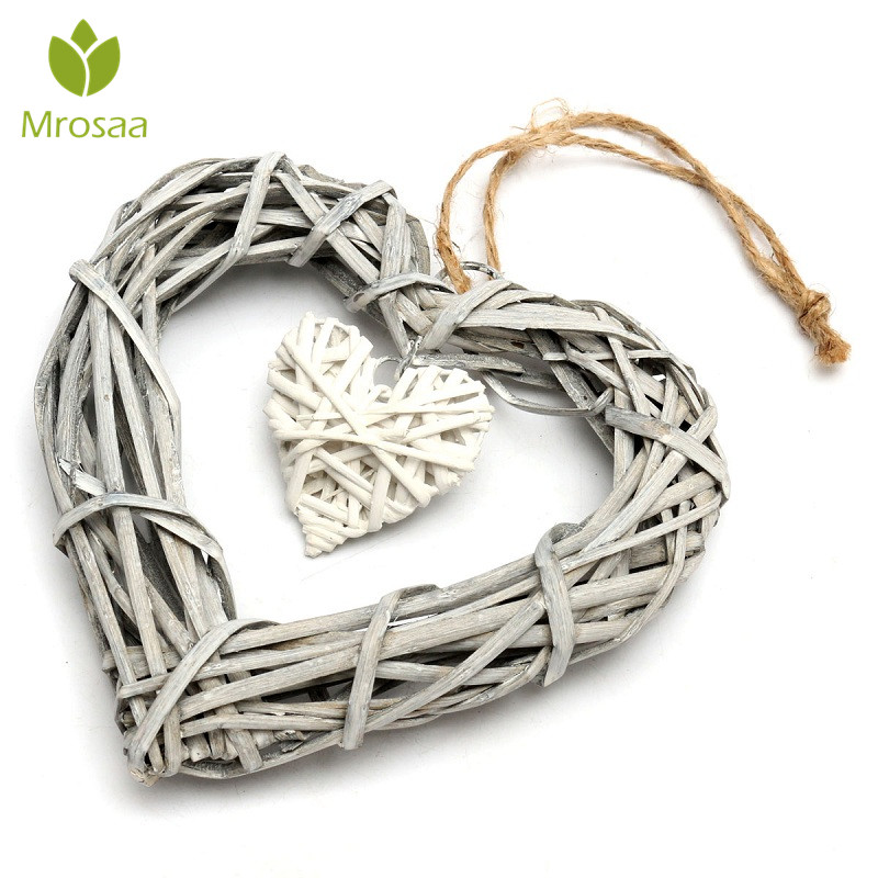 Hart Rotan Rieten Opknoping Decoraties Liefde Sepak Takraw Bruiloft Rotan Bal Decor Thuis Party voor Valentines Liefde