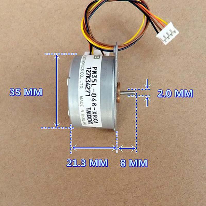 35mm NMB Stepper Motor 2-Phase 4-Wire Step Angle: 7.5 Degree Micro Stepping Motor with Metal Gear Shaft Diameter 2mm