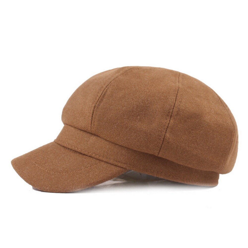 Winter Women Newsboy Caps Female Hats Cotton Dome Solid Color Retro Style Soft Outdoor