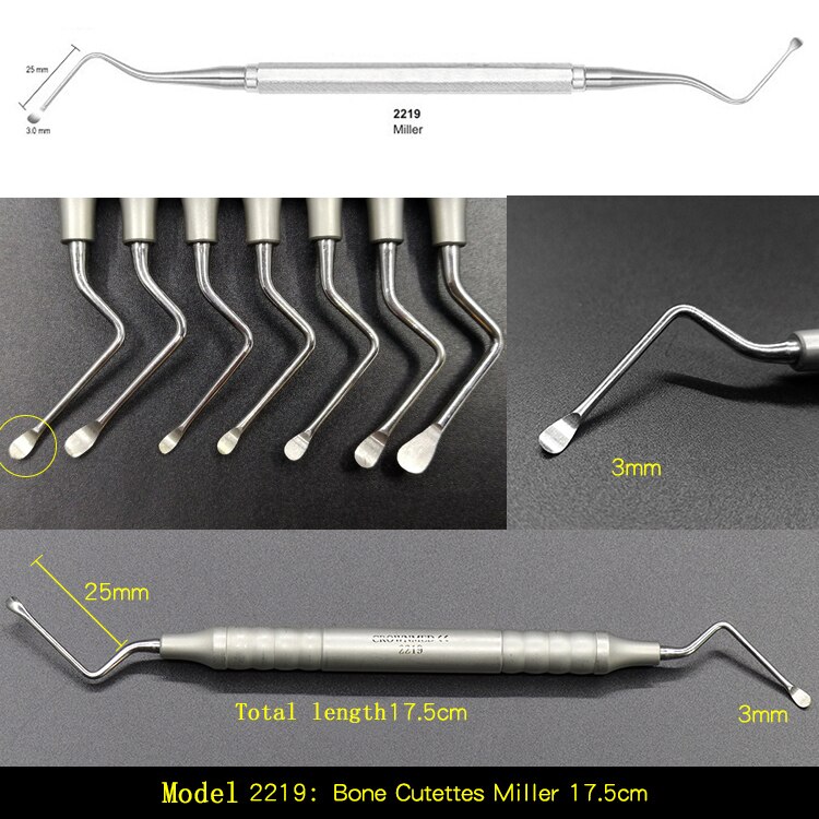 Curette dentaire de , curette dentaire, cuillère, nettoyage parodontal, fragments d&#39;os pour clinique dentaire: A