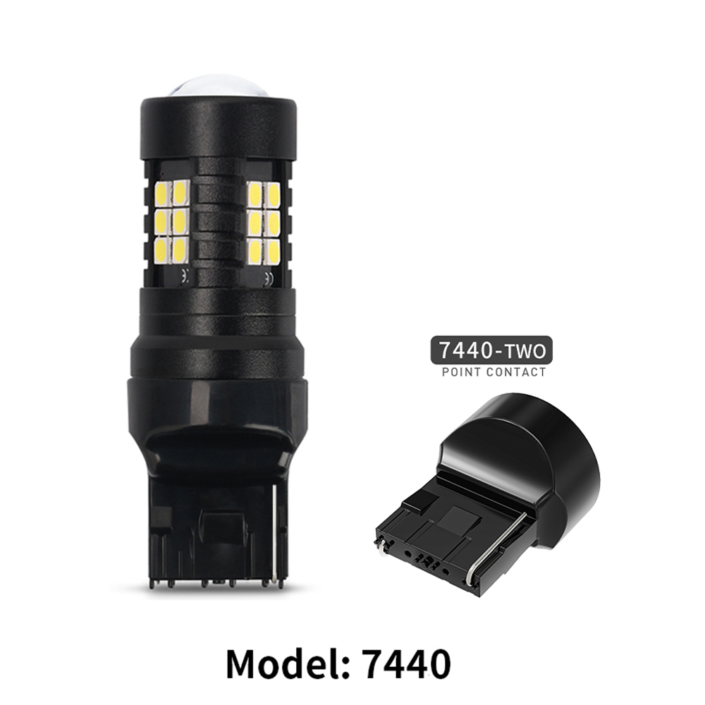 Bilkupé led-belysning 1157 -facks 15d 7443 canbus för automatisk blinkers bromslampa 12v 5w utan fel 3030*21 smd med hd-lins röd och gul: Rosa / 3000k