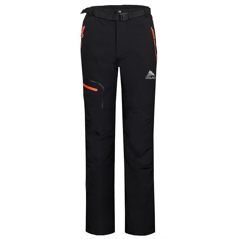 Mens Windproof Water Resistant Pantalones Hombre Sport Hiking Climbing Softshell Outdoor Pants Men Trekking Camping Ski Trousers: Orange zipper / XXL