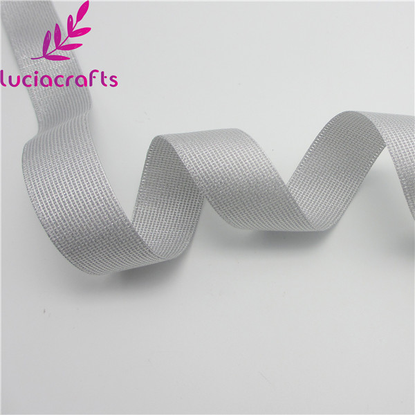 Cinta de grogrén de 25mm de colores sólidos para manualidades, materiales hechos a mano para bodas/fiestas/decoración para envolver 5y/6y-lot S0301: S6 Silver 5y