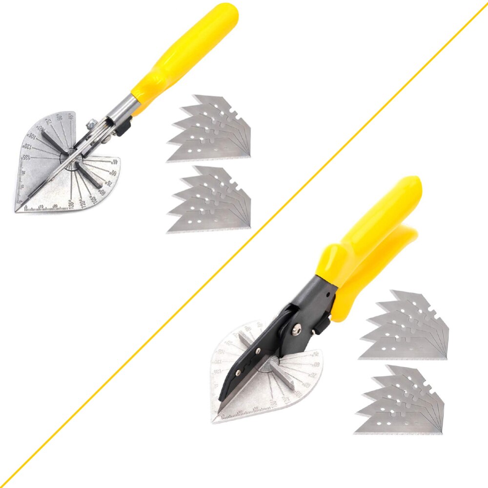 Tool Steel PVC Multi Angle Miter Cutter Hand Shear Trim Tools 45-135° with 10 Spares Blade for Plumbers Electricians Carpenters