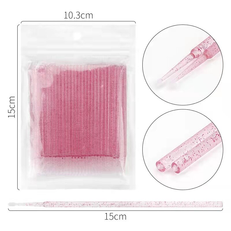 Nuovo 100/5 pz/borsa monouso MicroBrush ciglia estensione ciglia individuali rimozione tampone Micro spazzola per strumenti di estensione ciglia