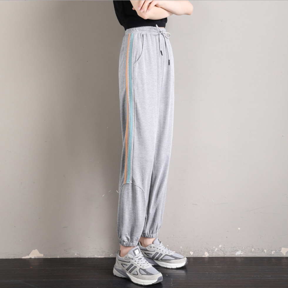 Kvinder sportsbukser cool blødt stof farve striber jogger joggingbukser til kvinder jogging sport jogger gymsport jogging bukser
