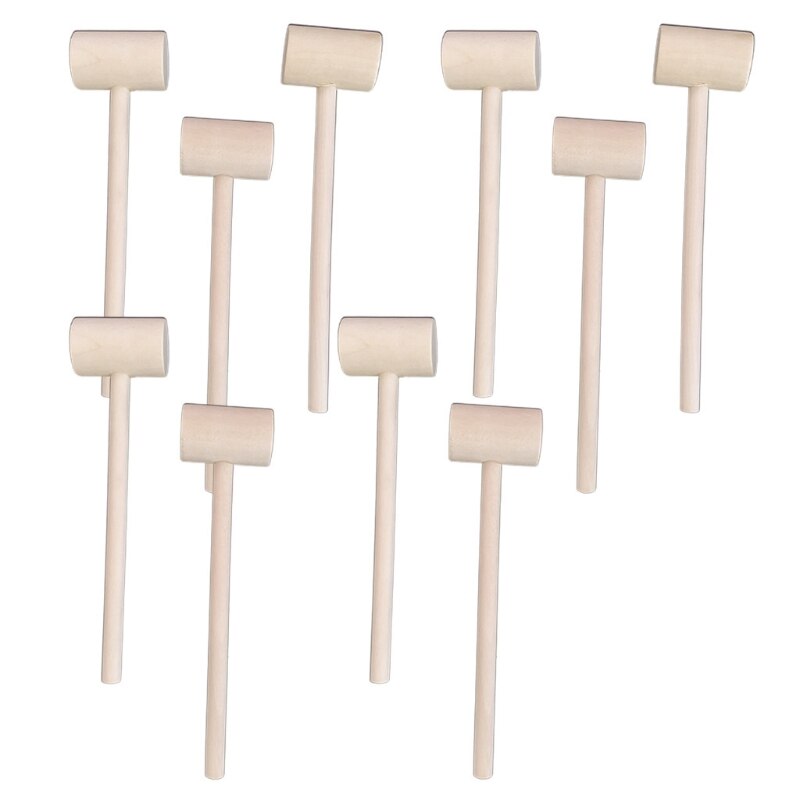 10Pcs Mini Houten Hamer Mallet Beukende Speelgoed Kloppend Hamer Speelgoed Voor Kinderen F3ME