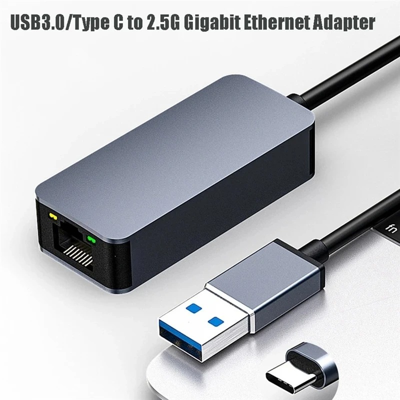 2500Mbps USB 3.0 Bedrade USB Type C Naar Rj45 Lan Ethernet Adapter RTL8156 Netwerkkaart voor PC Macbook Windows Laptop