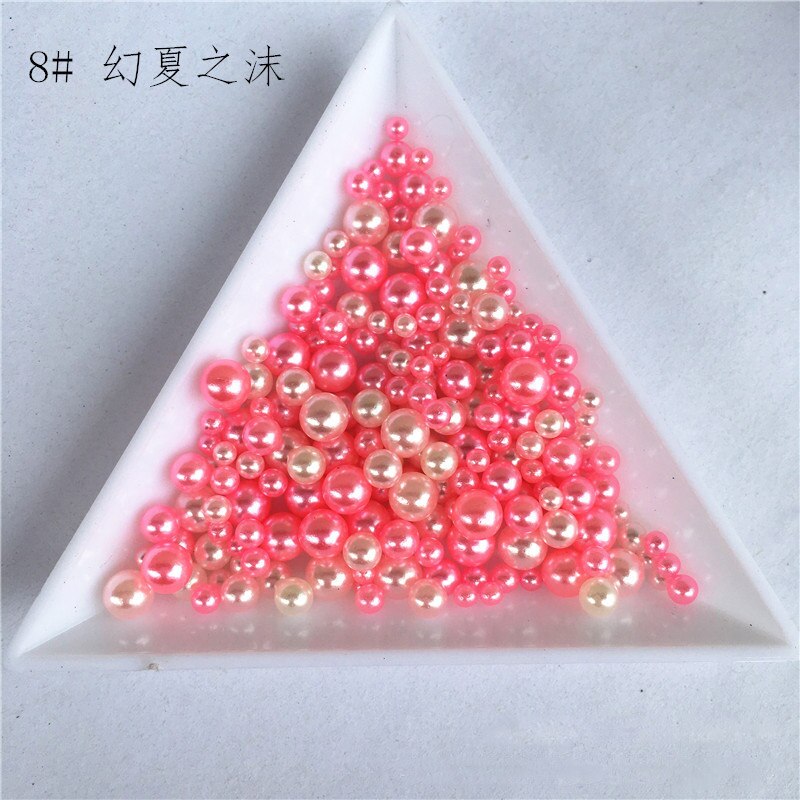 2.5-5mm blandade pärlor självhäftande kristalllim uv-harts lim simulering pärl tätningsfyllmedel 500 st: 2