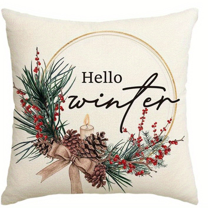 Home Decor Christmas & Winter Themed Pillow Covers Pattern Cushion Cover Suitable for Sofa Bedroom Car Pillow Cover: 470*740mm / green
