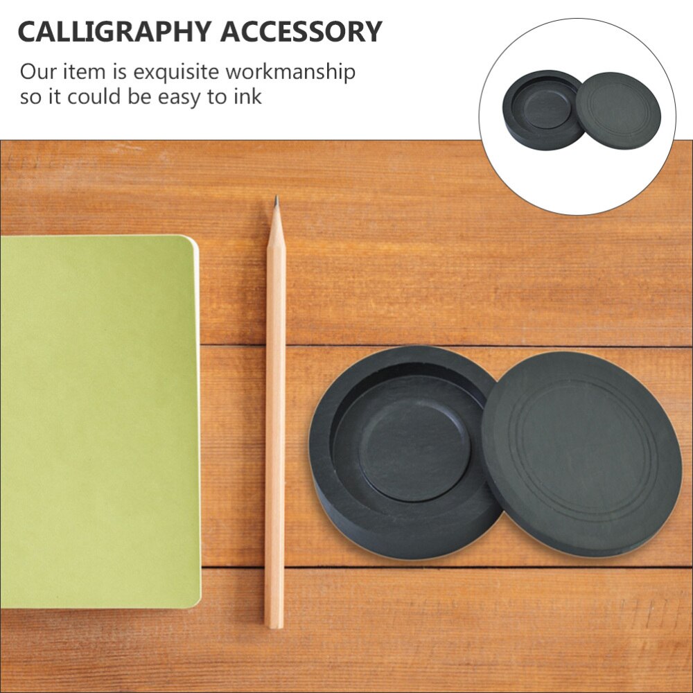 Chinese Inkstone Exquisite Painting Inkslab Ink Grinding Stone with Lid Ink