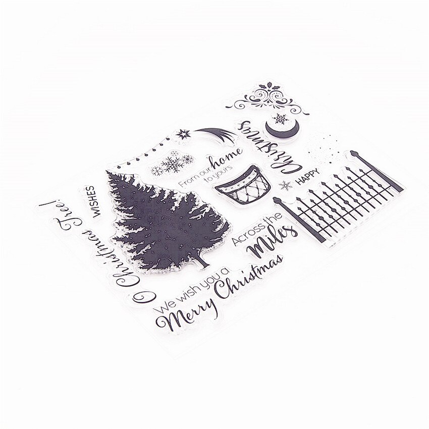 11x15.5cm arbre de noël transparent joint clair timbres silicone joint TPR rouleau timbres album à faire soi-même album/carte matrices de découpe