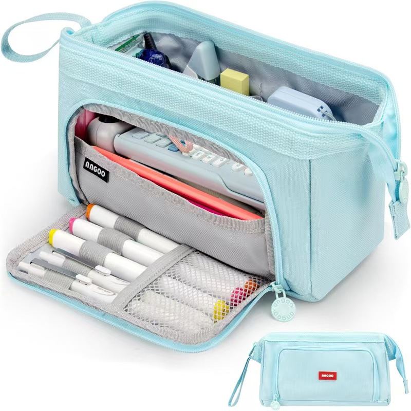 Back To School Pencil Case Large Capacity Student Stationery Case Pencil Bag High Value Cosmetics Bag Multi-function Pencil Case: PURPLE