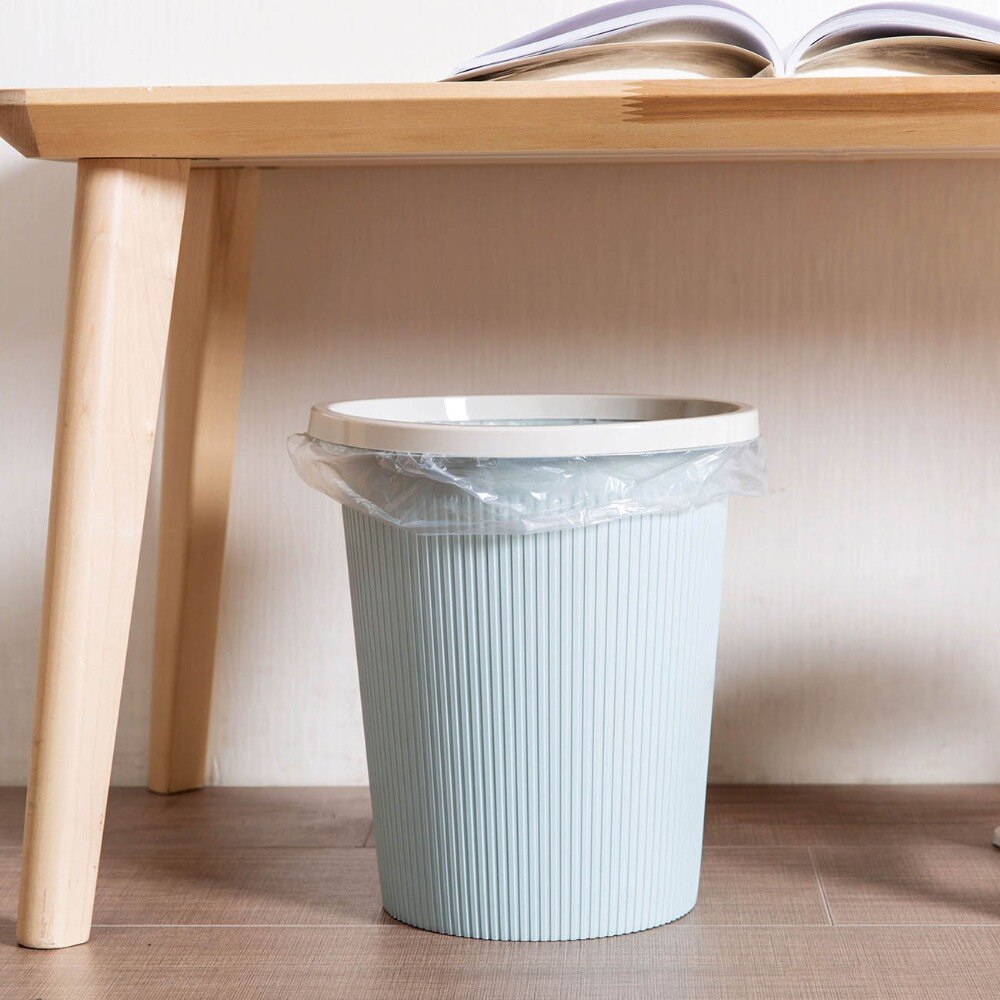 Trash Can Waste Bins with Clamping Ring Kitchen Bedroom Lidless Plastic Paper Basket Kitchen Rubbish Garbage Can Dustbin