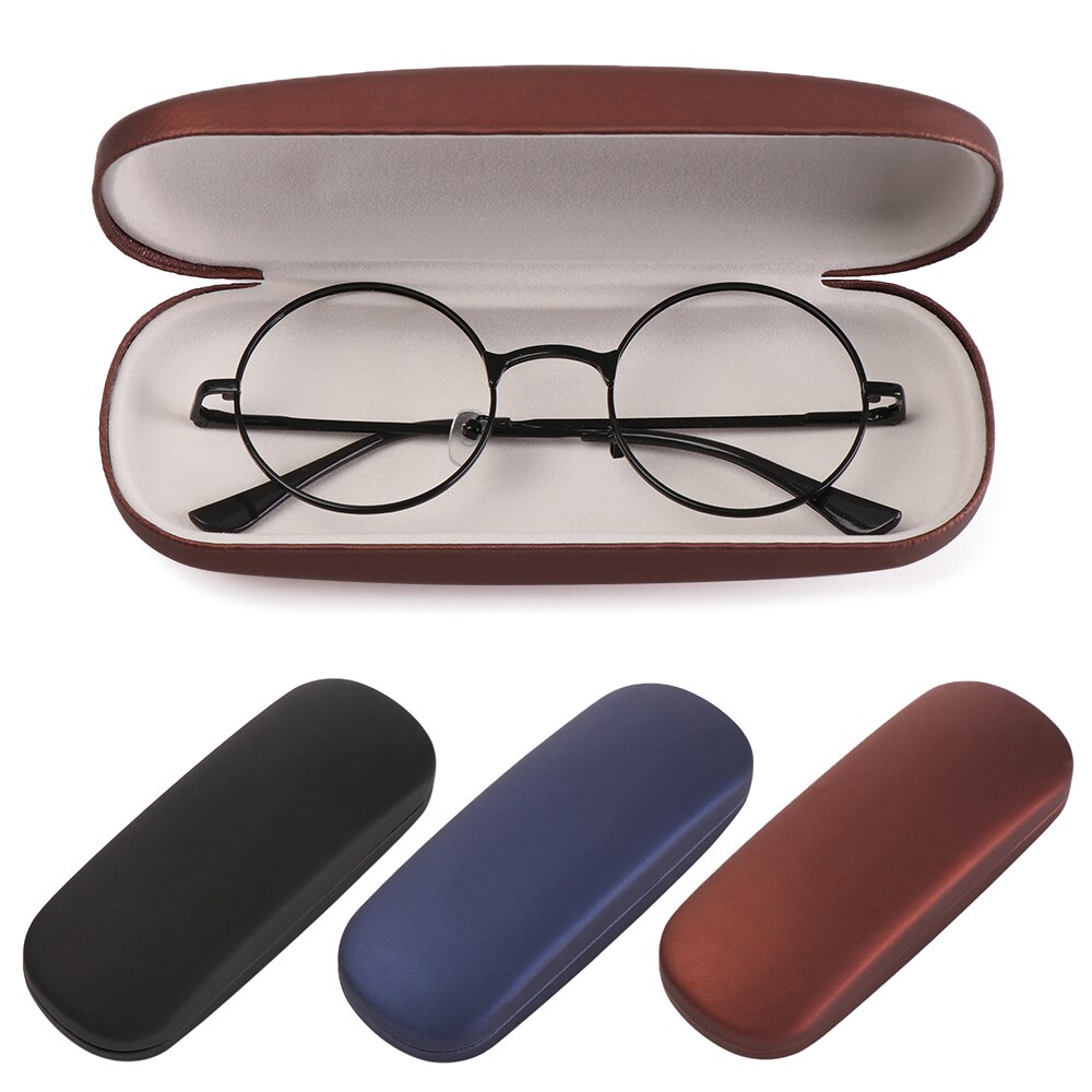 Menn kvinner skinnbrille etui unisex vanntett hardt ramme brille etui lesebriller boks svart brillevesker