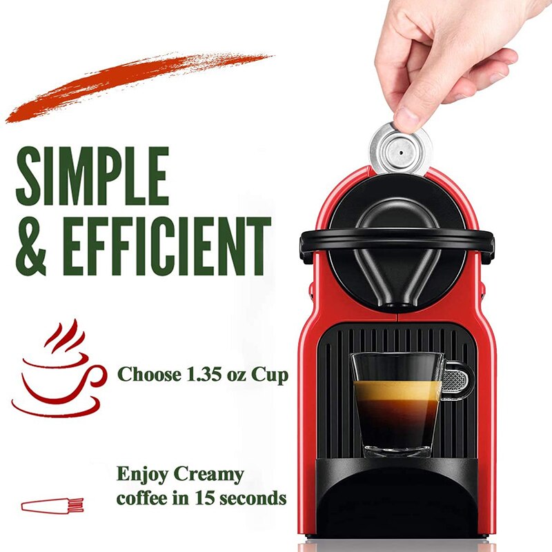 Coffee Capsule, Nespresso Refillable Capsules Reusable Nespresso Pod Espresso Coffee Pod Stainless Steel Compatible